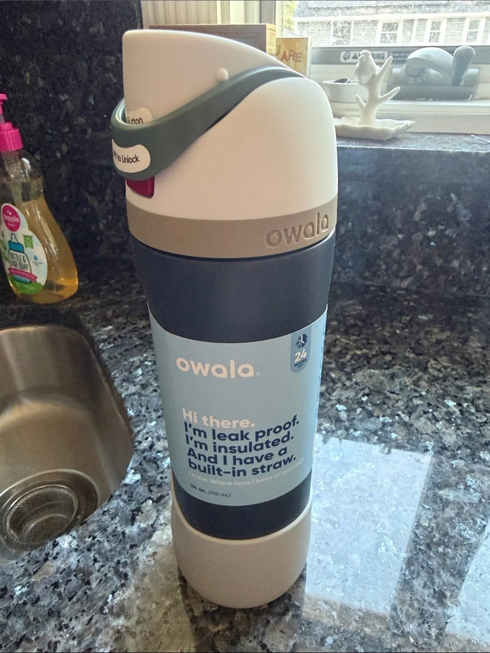 Owala Insulated Leak-Proof Water Bottle - Gray/Blue
